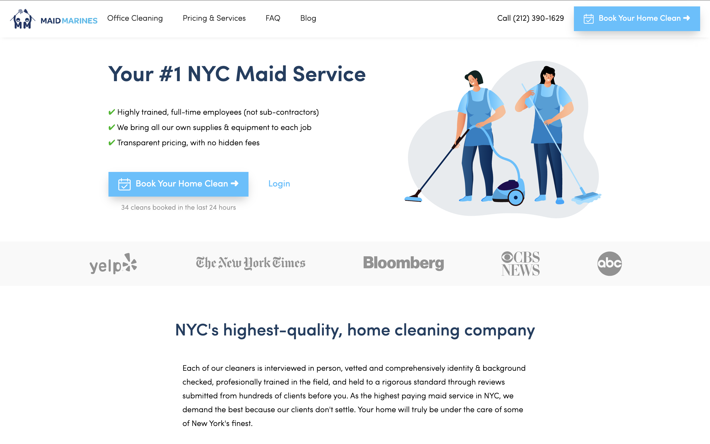 cleaner web design sample
