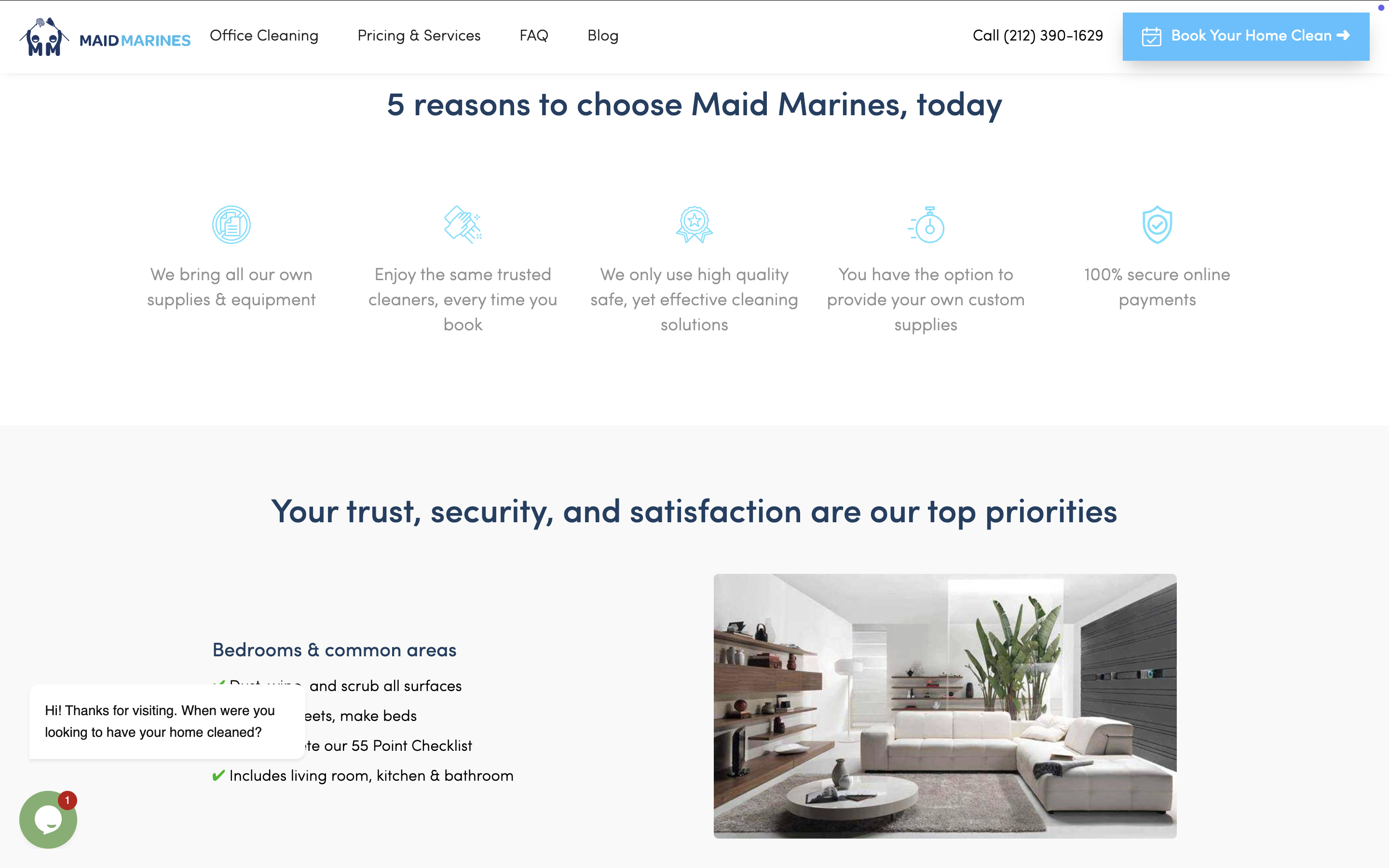 maidmarines cleaning website 3