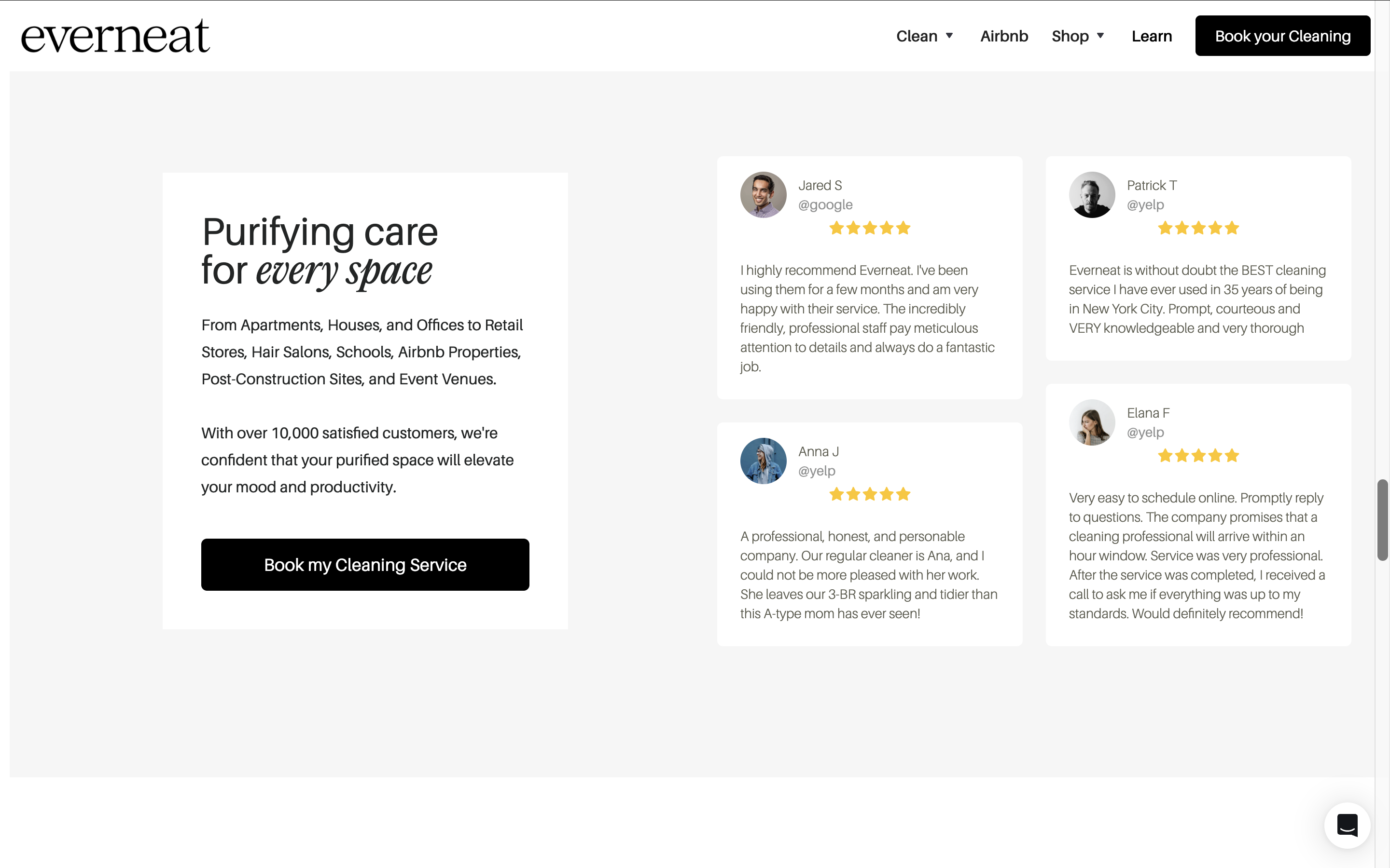 everneat cleaning website 3